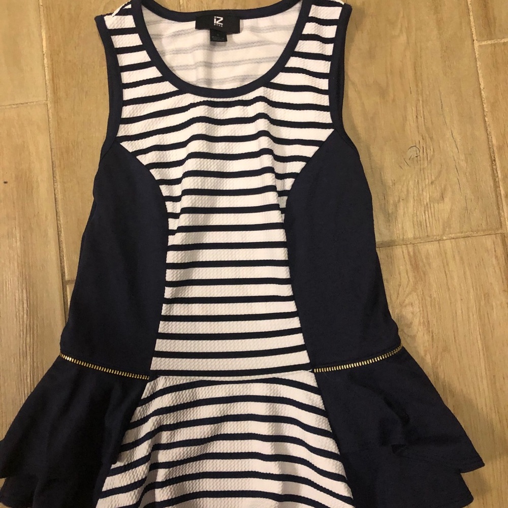Blue and white striped fancy tank